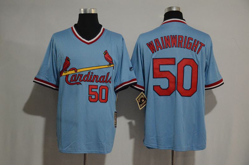2017 MLB St  Louis Cardinals #50 Adam Wainwr Blue jerseys